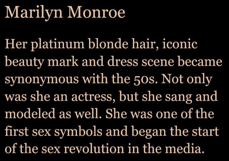 text regarding marilyn monroe